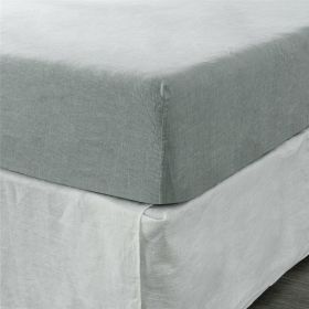 King Fitted Sheet 1 Pc, Bed Sheets King Size, Linen Sheets, Hotel Sheets, Breathable & Fade Resistant King Sheets, Sea Glass