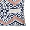 18 x 18 Handcrafted Square Jacquard Cotton Accent Throw Pillow, Geometric Tribal Pattern, White, Black, Beige