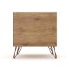 Manhattan Comfort Rockefeller 1.0 Mid-Century Modern 1-Drawer Nightstand in Nature & Textured Grey