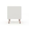 Manhattan Comfort Rockefeller 1.0 Mid-Century- Modern Nightstand with 1-Drawer in Off White