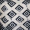 18 x 18 Handcrafted Square Jacquard Soft Cotton Accent Throw Pillow, Diamond Pattern, White, Black