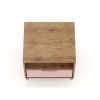 Manhattan Comfort Rockefeller 1.0 Mid-Century Modern 1-Drawer Nightstand in Nature & Rose Pink