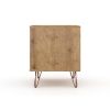 Manhattan Comfort Rockefeller 1.0 Mid-Century Modern 1-Drawer Nightstand in Nature & Textured Grey