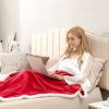 Electric Heated Blanket Throw Reversible Flannel and Sherpa Blanket
