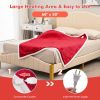Electric Heated Blanket Throw Reversible Flannel and Sherpa Blanket