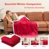Electric Heated Blanket Throw Reversible Flannel and Sherpa Blanket