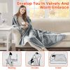 59 Plus 51in Electric Heated Throw Flannel Heated Blanket with 10 Heat Settings Auto off Washable for Home Office Usage